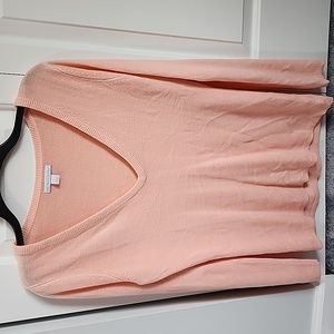 Coral long sleeve v neck sweater